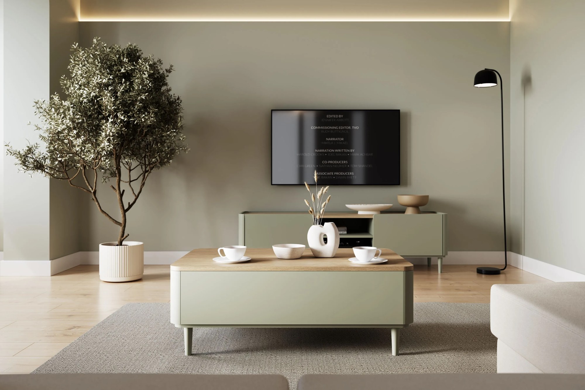 Konferenčný stolík Amilio 100 cm so zásuvkami - eukalyptus / dub baltic dune