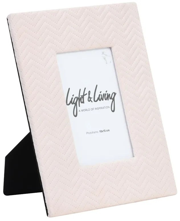 Svetlo ružový zamatový fotorámček Doutzen - 19 * 24 cm (10 * 15 cm)