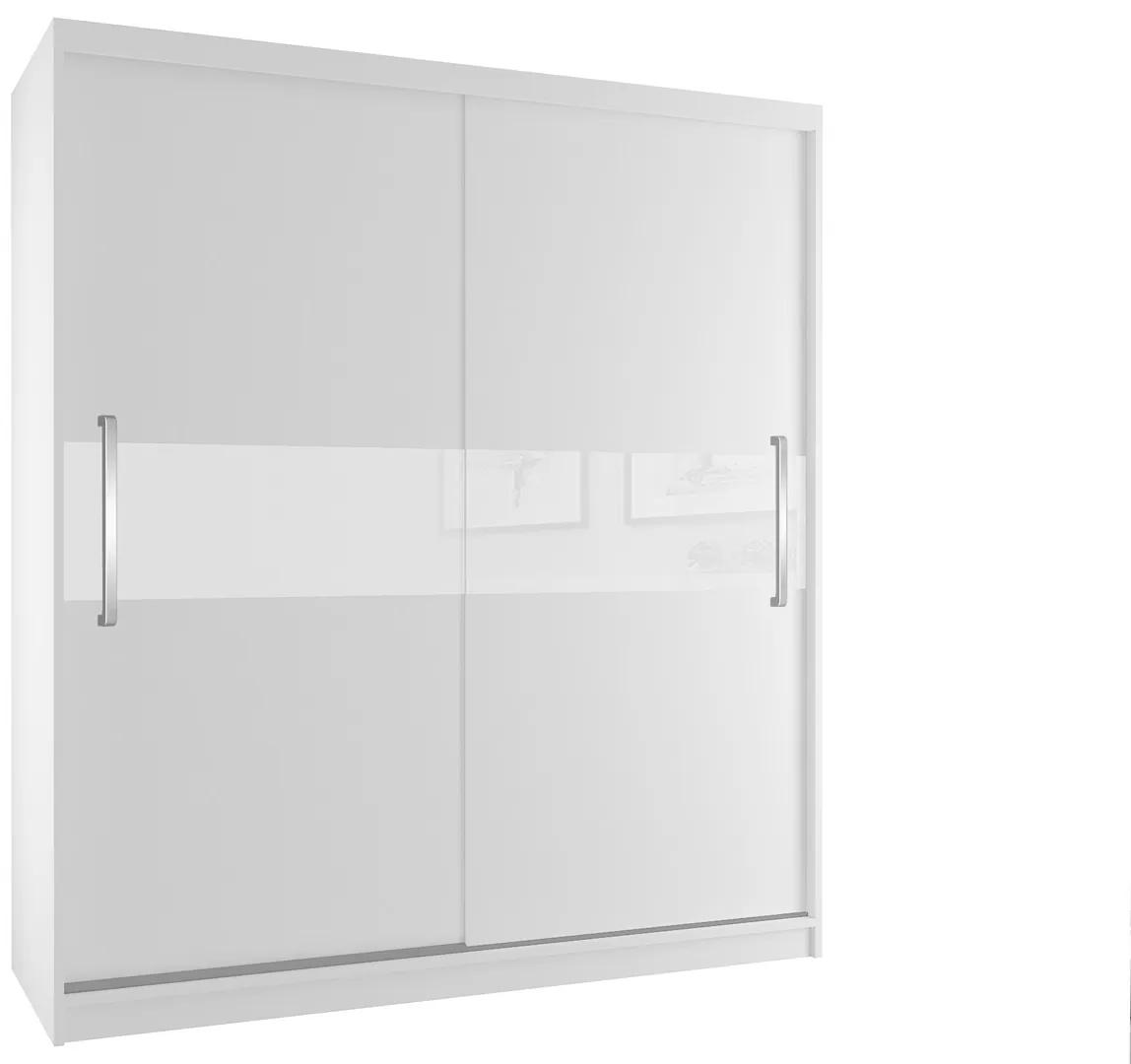 Šatníková skriňa 133 cm Belini biely mat s posunými dverami SI SZP2/2/W/W/W/UU