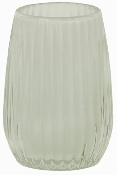 Biely matný sklenený svietnik Aimee white - Ø 10*14 cm