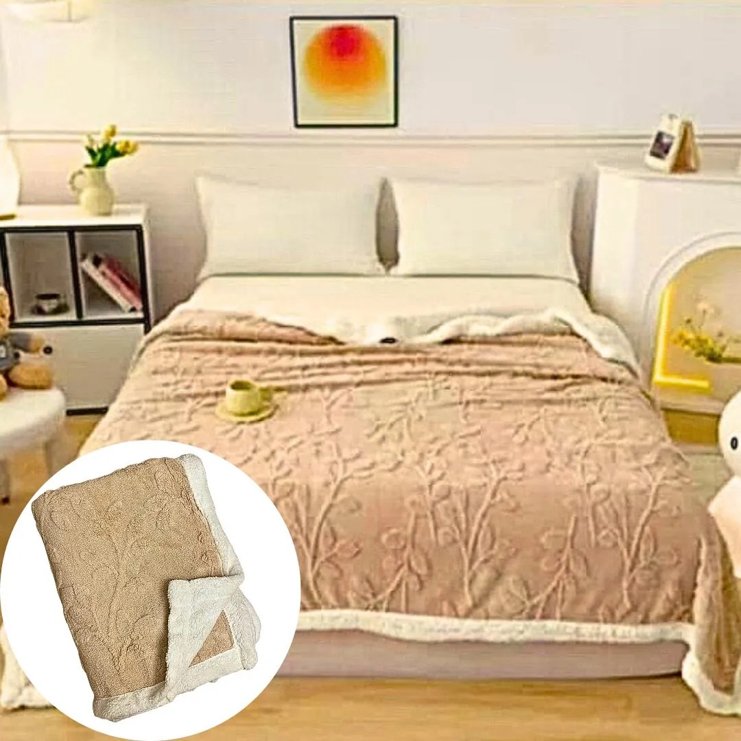 Deka Flower luxury baranková z mikroplyšu bežová 150x200cm TiaHome