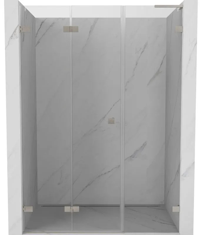 Mexen Lunar-F, L skladacie ľavé sprchové dvere 110 cm, 8mm číre sklo, oceľový profil, 836SL-110-050-97-00-L