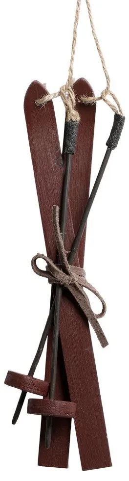 Červená vianočná ozdoba vintage lyže - 6*2*20 cm Červená vianočná ozdoba vintage lyže - 6*2*20 cm