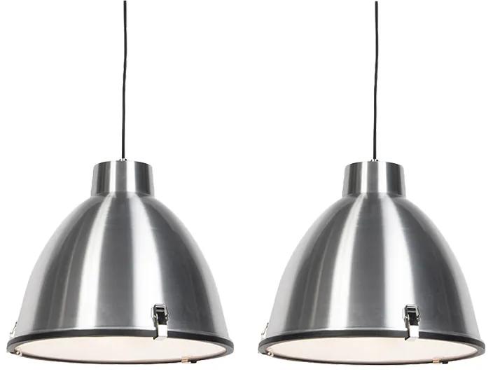 Sada 2 závesných svietidiel hliník 38 cm stmievateľné - Anteros