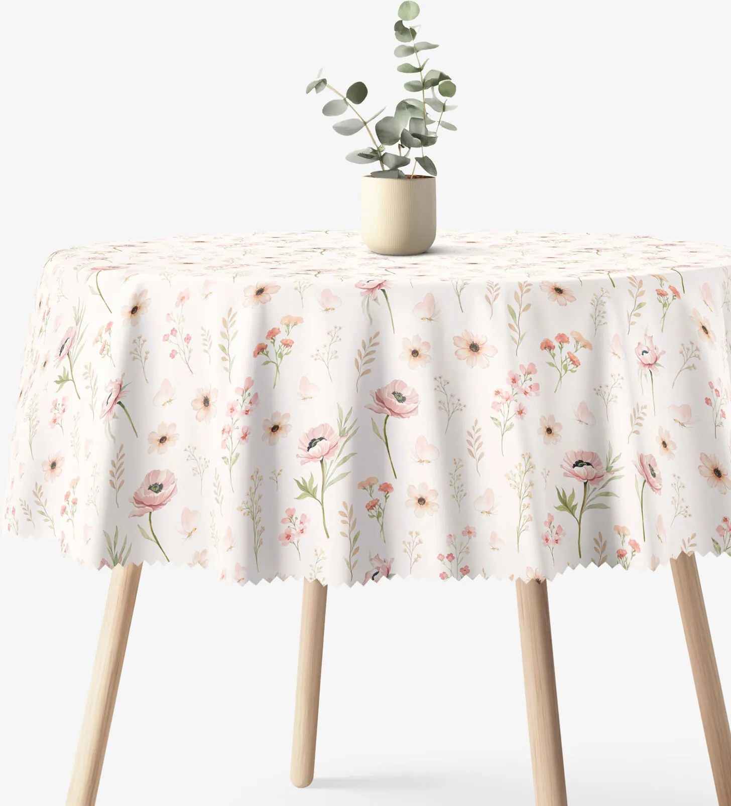 Goldea okrúhly teflónový obrus - ružové kvietky Ø 100 cm