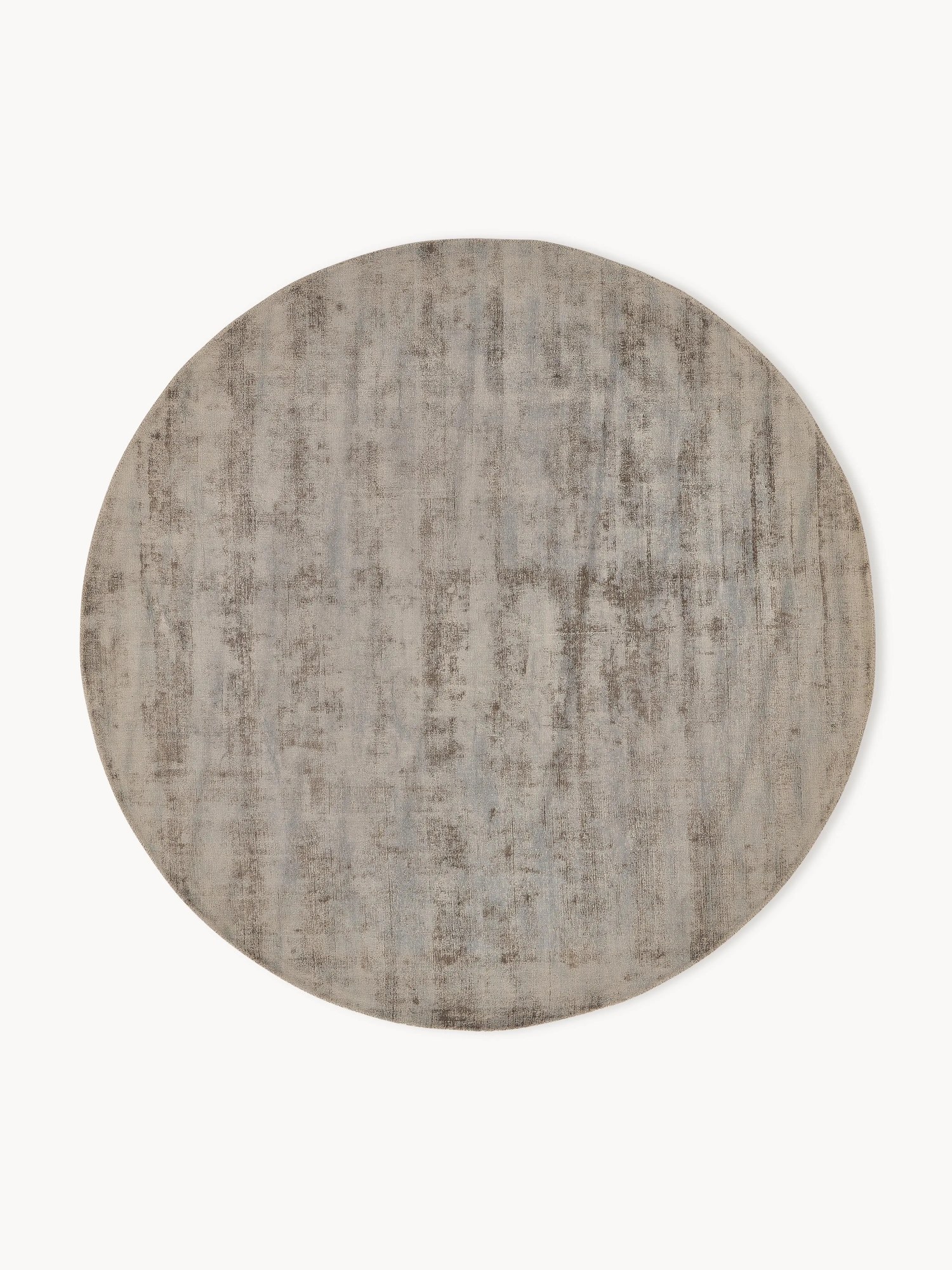 Okrúhly ručne tkaný koberec z viskózy Jane