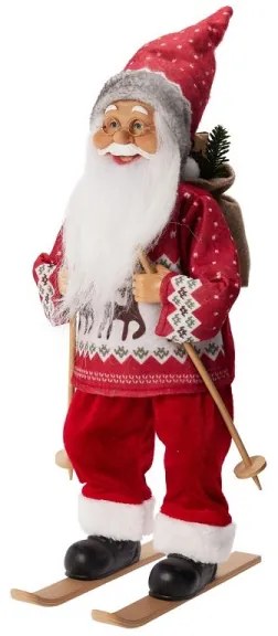 Santa Claus v škandinávskom svetri na lyžiach 45 cm