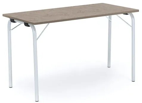 Skladací stôl NICKE, 1200x500x720 mm, linoleum - svetlošedá, strieborná