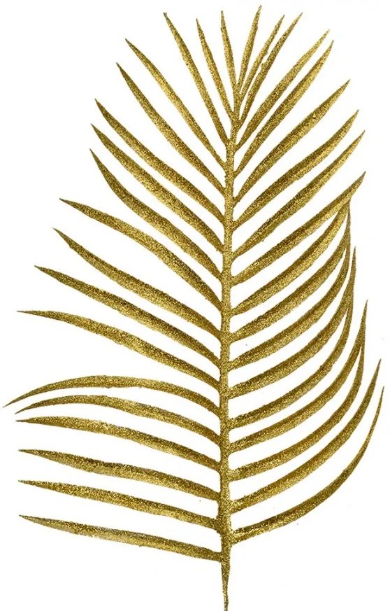 Vianočná zlatá umelá trblietavá dekorácia palmový list - 21*2*51 cm