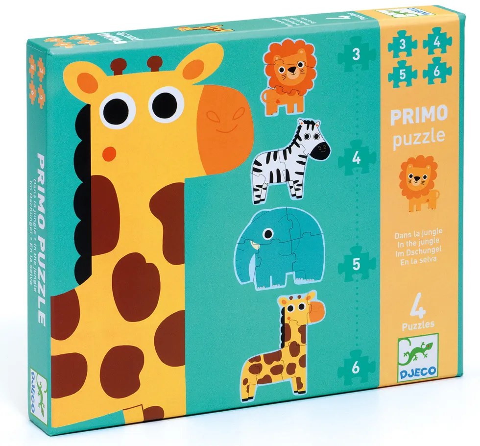 Súprava 4 puzzlí – Žirafa a spol.