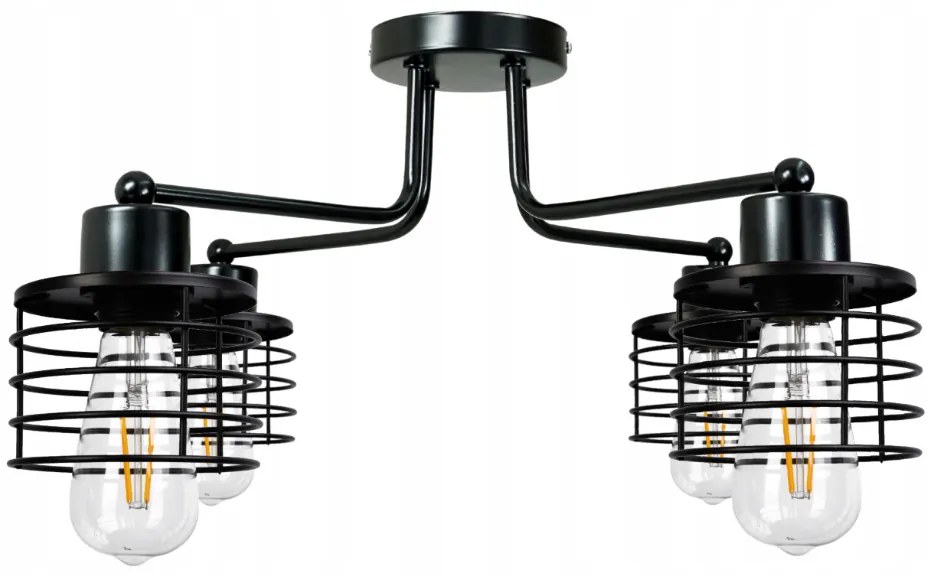 BERGE Závesná lampa DRON 4xE27 - PRUŽINA