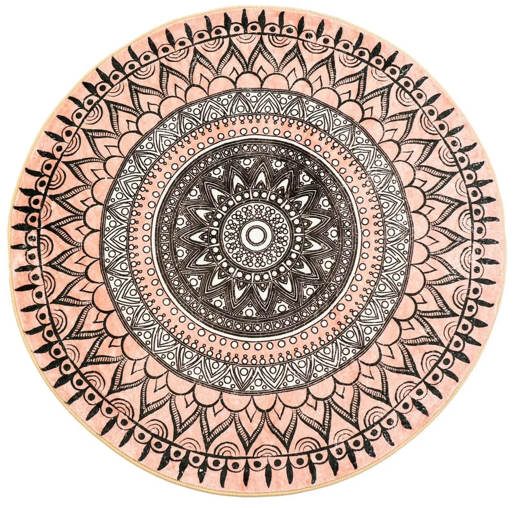 TZ Okrúhly vzorovaný koberec Aztek Rozmer: 100 cm