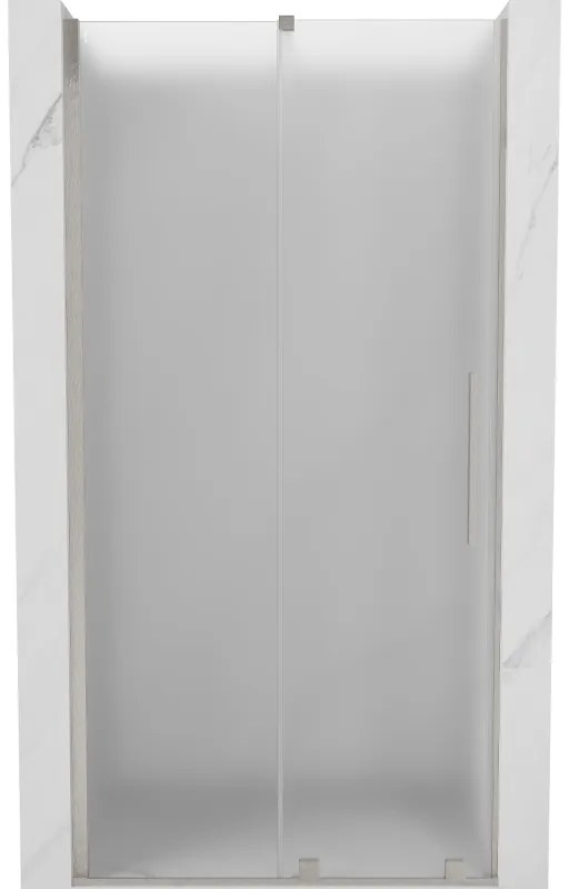Mexen Velar, posuvné sprchové dvere do otvoru 120 cm, 8mm sklo námraza, brúsená oceľ, 871-120-000-31-97