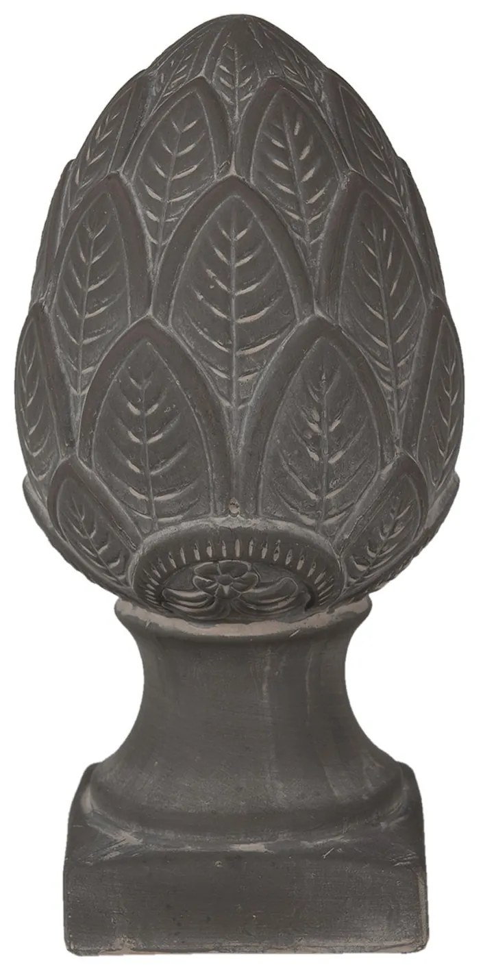 Šedá dekorácia šiška na podstavci Pine M - Ø13*26 cm Šedá dekorácia šiška na podstavci Pine M - Ø13*26 cm
