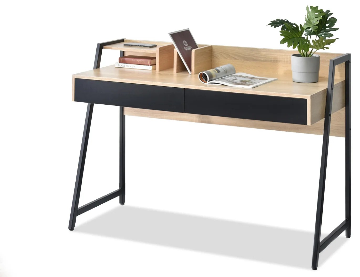 PC stolík Richiel (dub + čierna). Akcia -25%. Vlastná spoľahlivá doprava až k Vám domov. 1109843