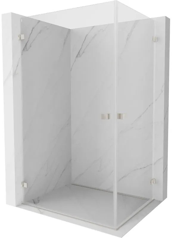 Mexen Lunar-B Duo výklopný sprchový kút 100 x 90 cm, číre sklo, brúsená oceľ, 832-100L-090P-97-00