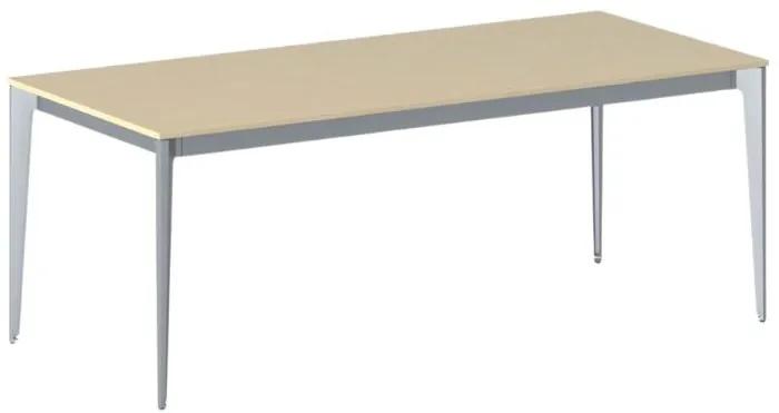 Kancelársky stôl PRIMO ACTION, sivostrieborná podnož, 2000 x 900 mm, breza