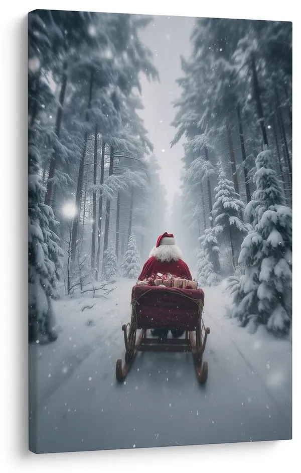 Vianočný obraz rozprávkový santa v lese