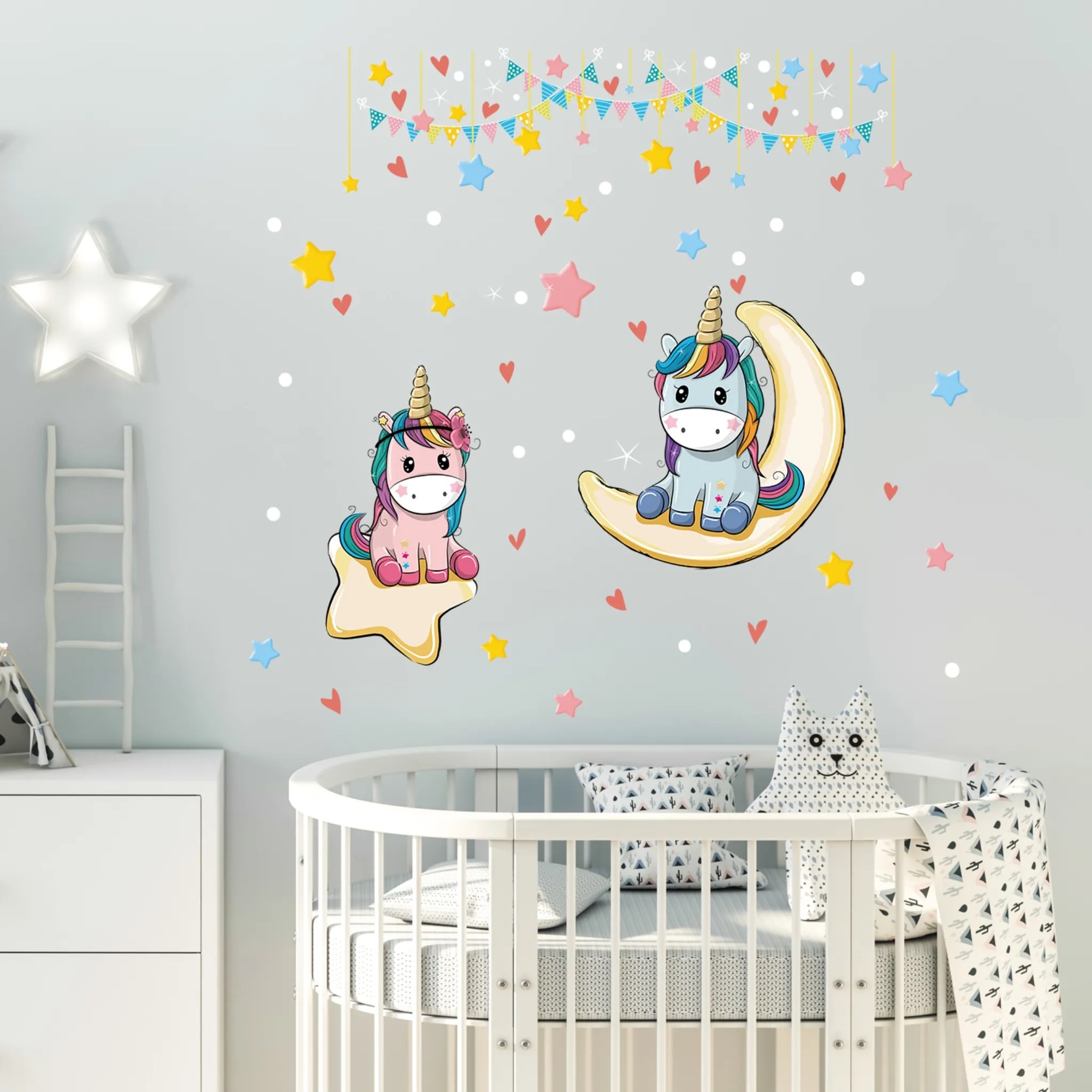 Samolepka na stenu "Jednorožce 3" 105x82cm