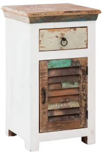 furniture-nabytek.cz - Masívna kúpeľňová spodná skrinka Perth z recyklovaného dreva, lakovaná, biela / farebná – 46×43×80 cm