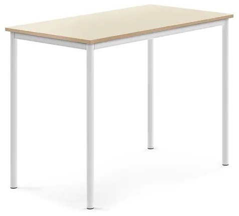 Stôl BORÅS, 1200x700x900 mm, laminát - breza, biela