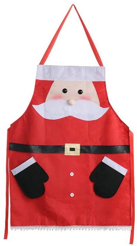 Vianočné zástera na varenie s vreckami Santa Claus - červená - 85x64 cm