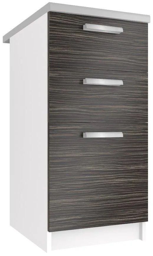 Kuchynská skrinka Belini spodná so zásuvkami 40 cm eben kráľovský s pracovnou doskou TOR SDSZ40/1/WT/HK/0/T