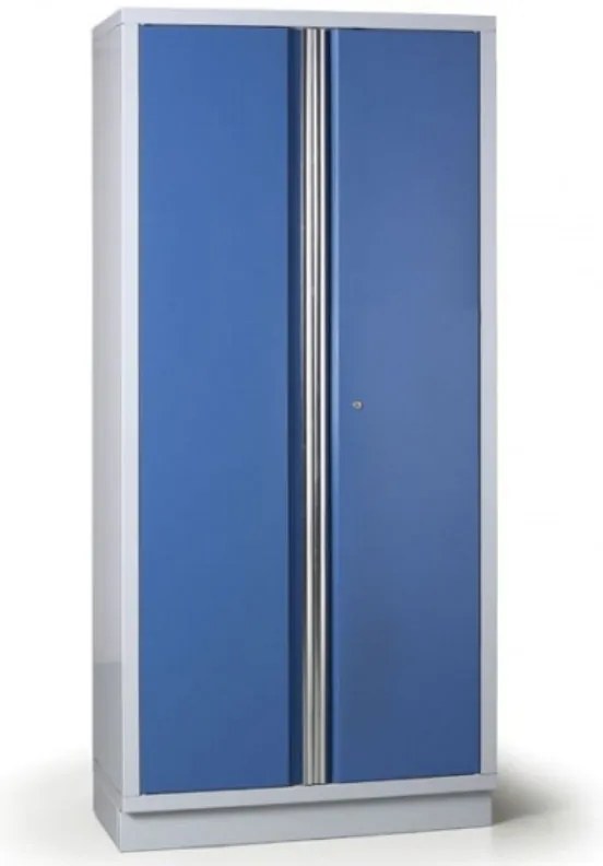 Policová dielenská skriňa 2-dverová EXPERT, 4 police, zámok, 915 x 458 x 2000 mm, modrá