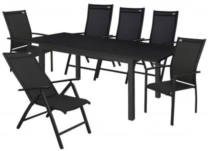 Doppler EXPERT ANTRACIT - záhradná hliníková sedacia súprava 4+2+1