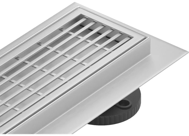 Mexen Flat lineárny nerezový žľab 60 cm, 360° sifón, vzor M33, nerez, 1033060-40