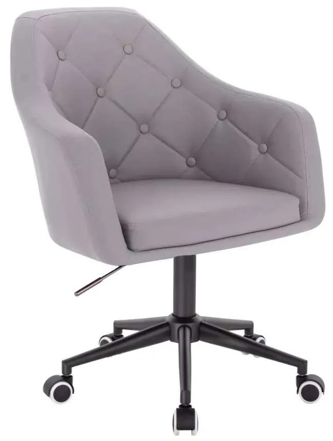 LuxuryForm DESIGN Kreslo ANDORA na čiernej podstave s kolieskami - šedé