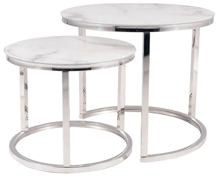 Konferenčný stolík Atlanta B II, mramor / strieborná