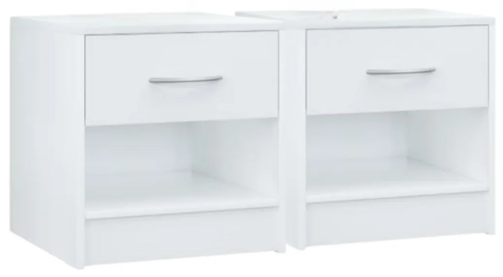 Casaria Set nočných stolíkov BIANCA, 2 ks, 41x39x28cm, biela
