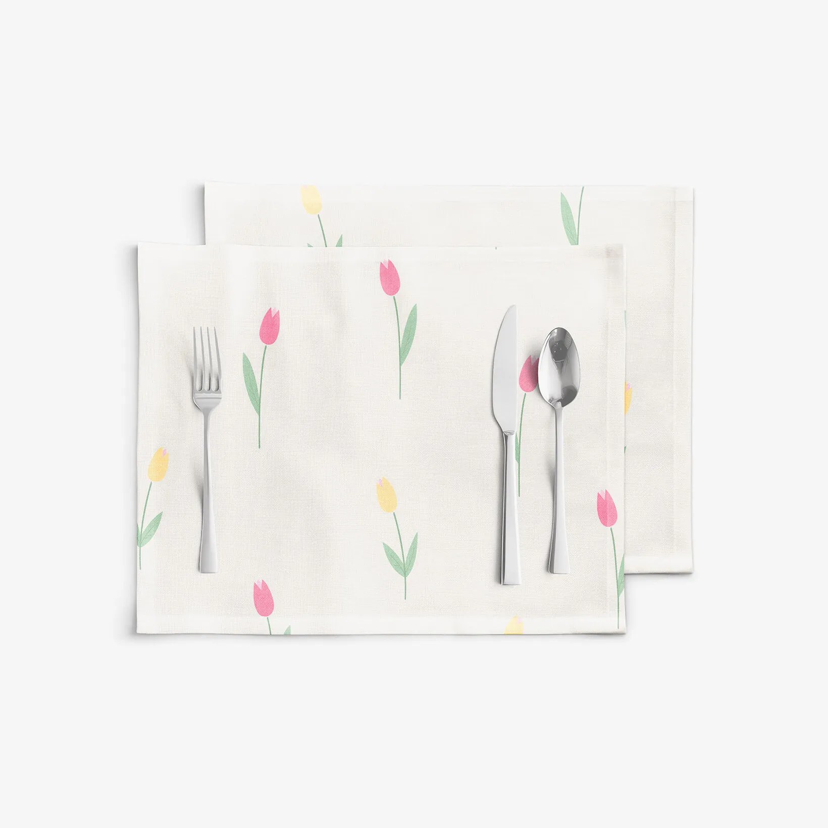 Goldea prestieranie na stôl 100% bavlnené plátno - tulipány - sada 2ks 30 x 40 cm