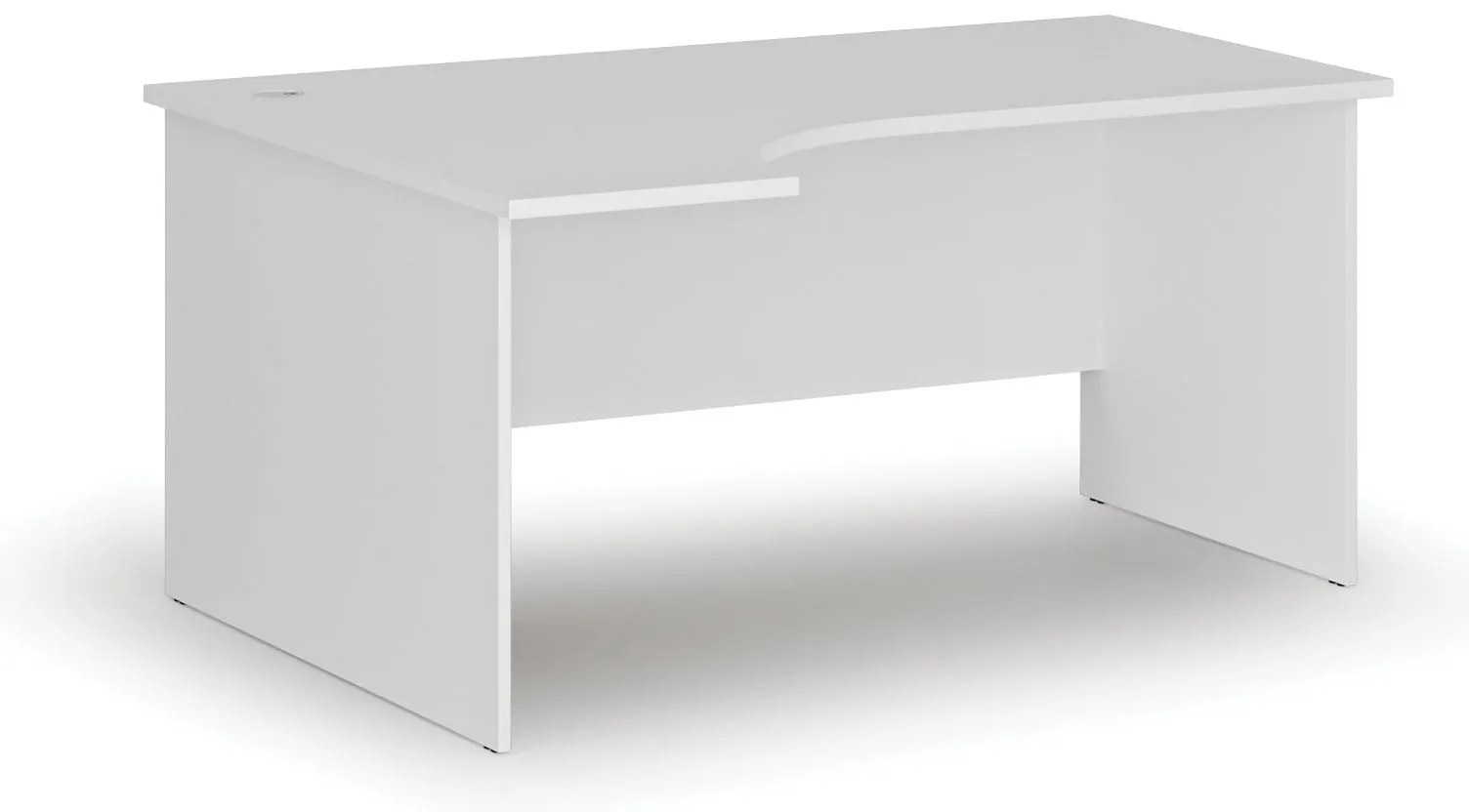 Rohový kancelársky písací stôl PRIMO WHITE, 160x120 cm, ľavý, biela