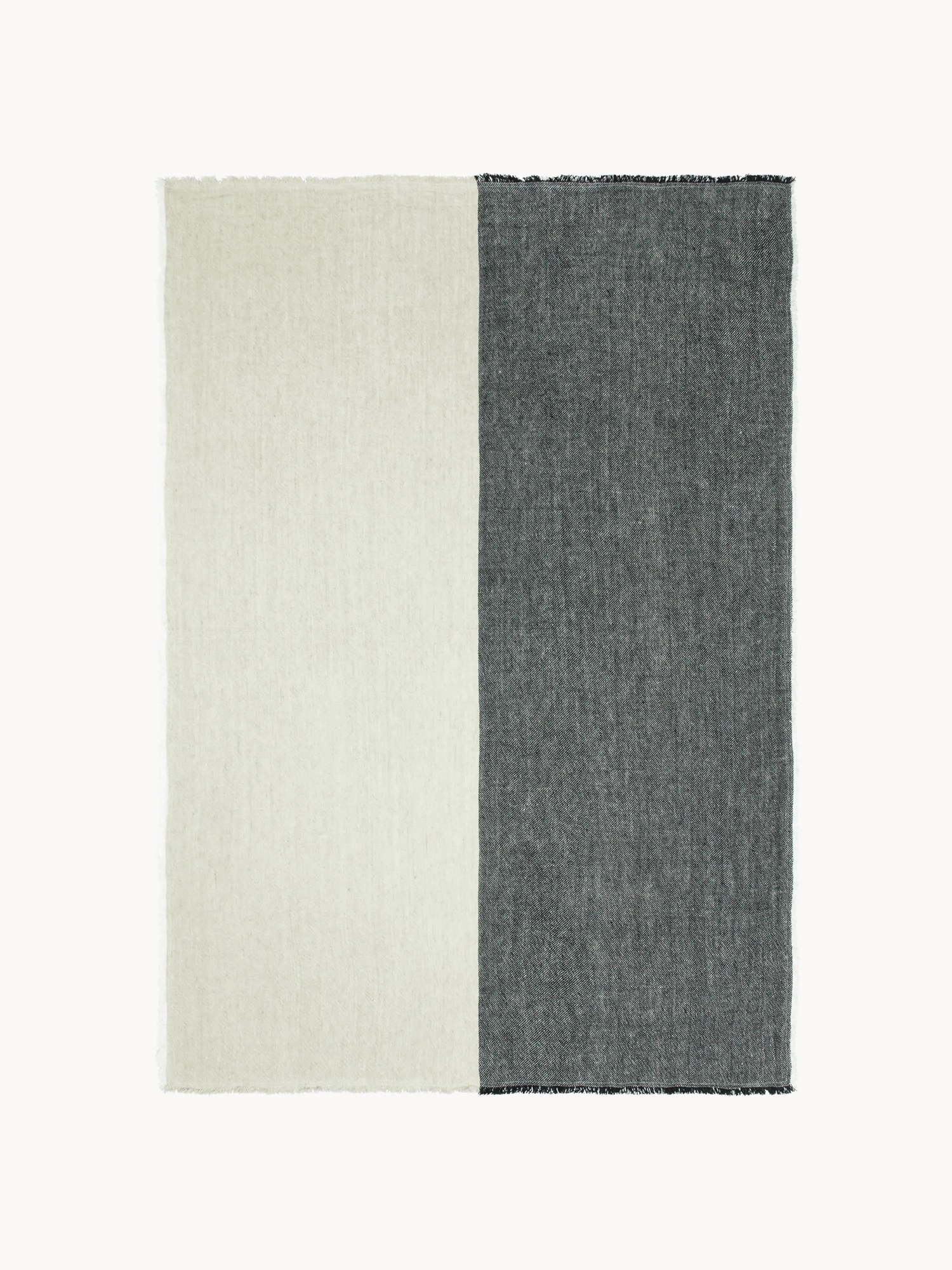 Ručne tkaný ľanový pléd so strapcami Pila