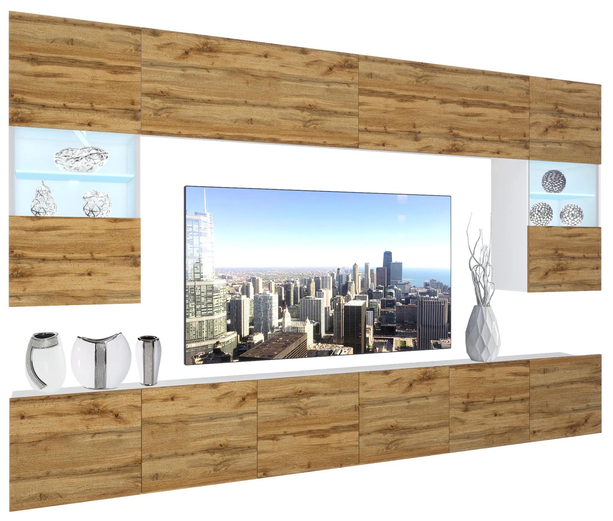 Obývacia stena Belini Premium Full Version dub wotan + LED osvetlenie Nexum 17