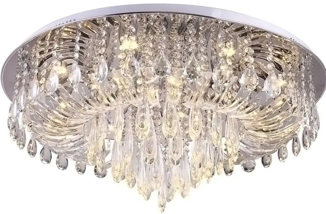 Toolight - Krištáľové stropné svietidlo 9xG9 25W APP781-9C, chrómová, OSW-05099