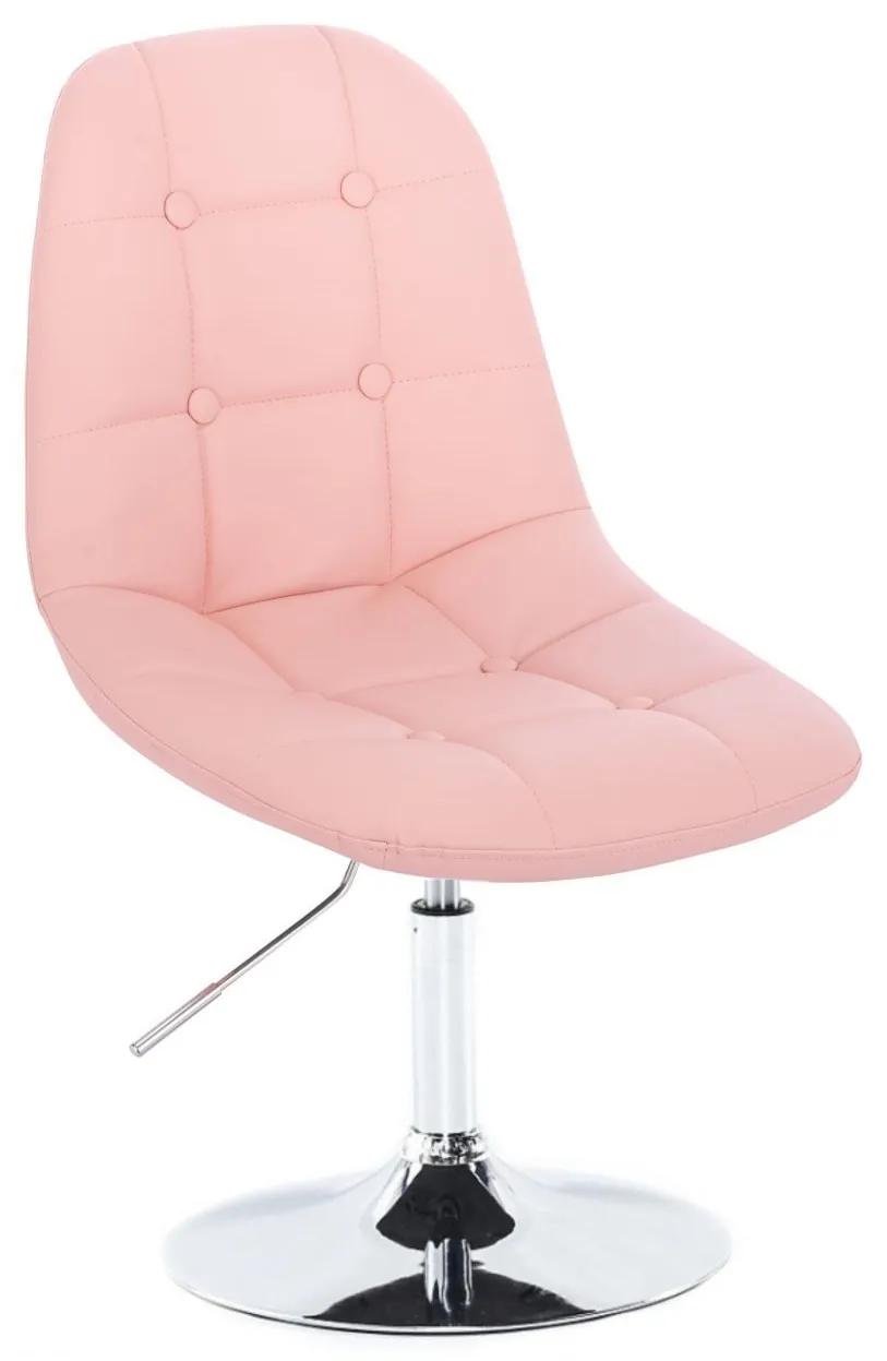 LuxuryForm DESIGN Stolička SAMSON na striebornom tanieri - ružová