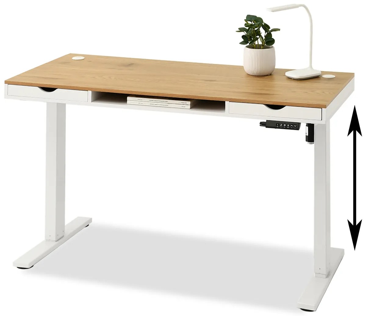 PC stolík Osto 140 (dub biely + biela). Akcia -25%. Vlastná spoľahlivá doprava až k Vám domov. 1109837