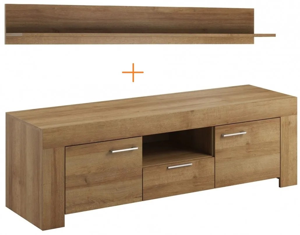 PIA TV stolík + polica Sky - dub riviera