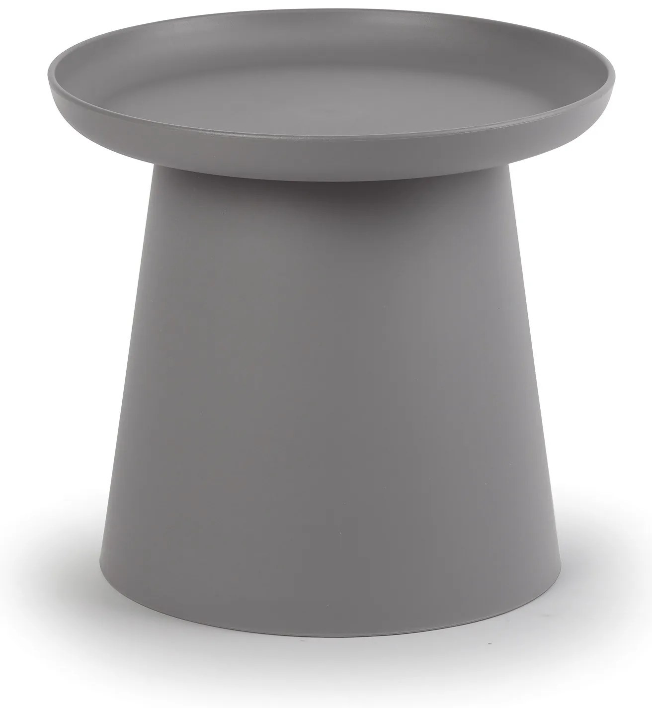Plastový kávový stolík FUNGO, priemer 500 mm, sivý