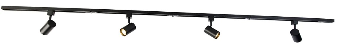 Moderný koľajnicový systém čierny 4-svetlo 1-fázový - Yade