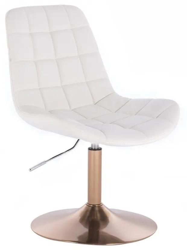 LuxuryForm DESIGN Stolička PARIS na zlatom tanieri - biela