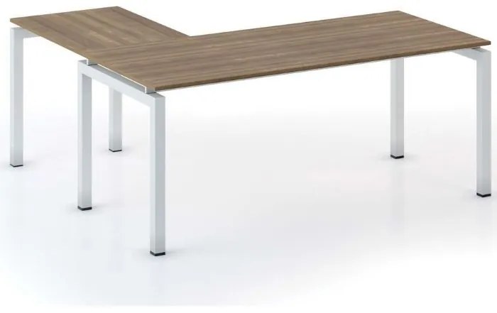 Rohový kancelársky stôl PRIMO SQUARE, 180x180 cm, orech