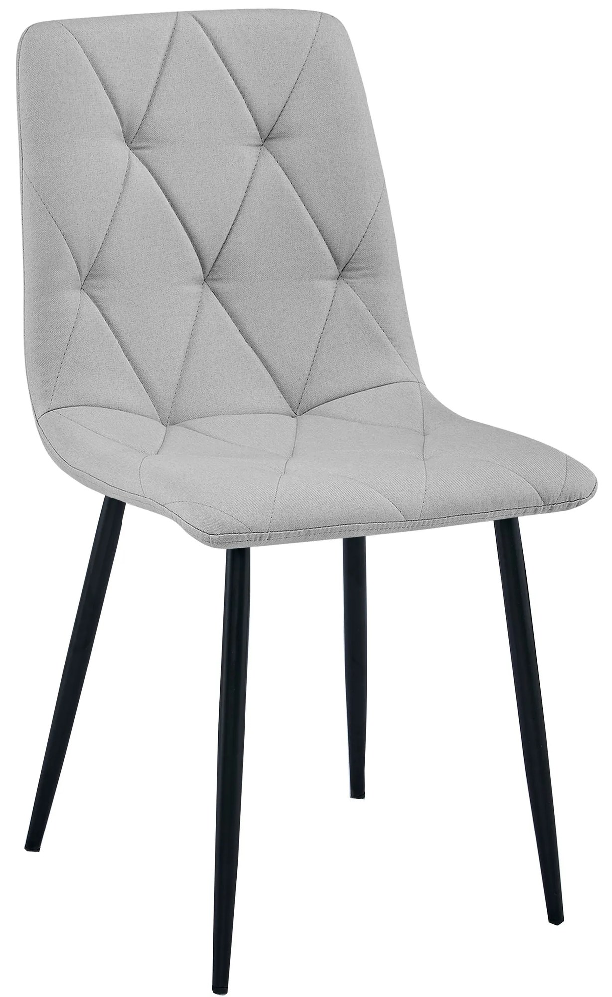 Svetlo sivá jedálenská stolička LIBRA s čiernymi nohami
