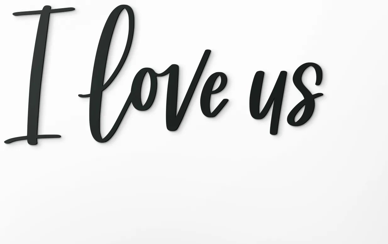 drevko Drevený nápis I love us Rozmer obrazu: 19 x 43 cm, Farba dekorácie: Čierna