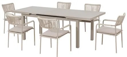 Doppler VELIA - záhradná 7-dielna jedálenská súprava