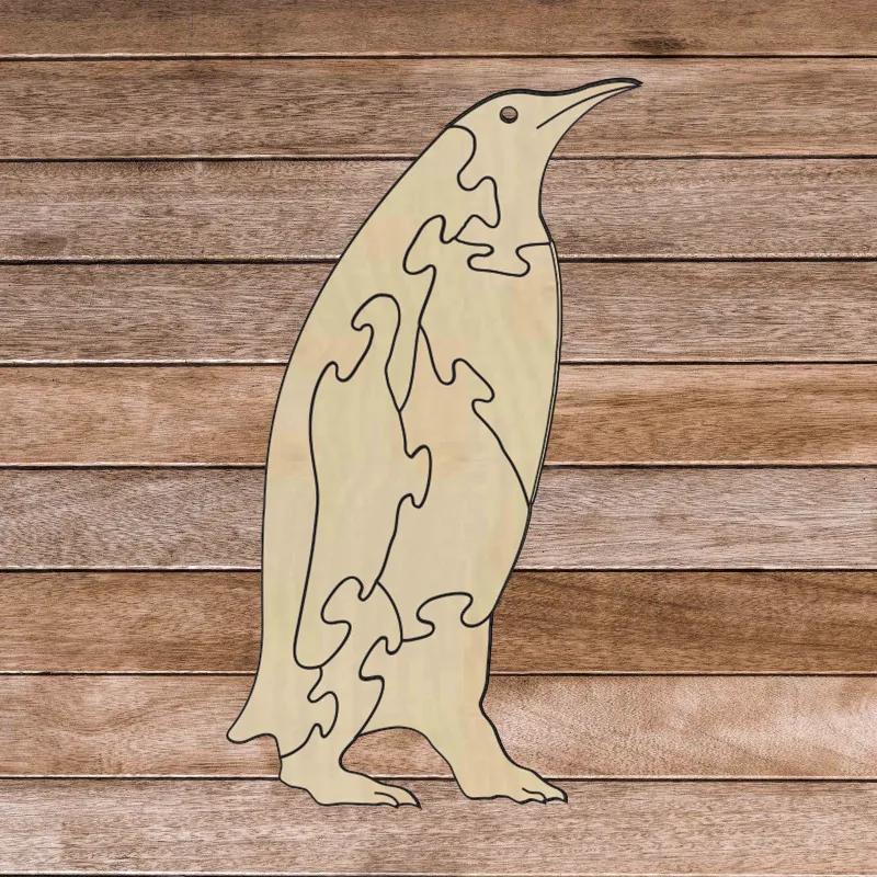 Drevené montessori edukačné puzzle - Tučniak | SENTOP H019 Topoľ H019