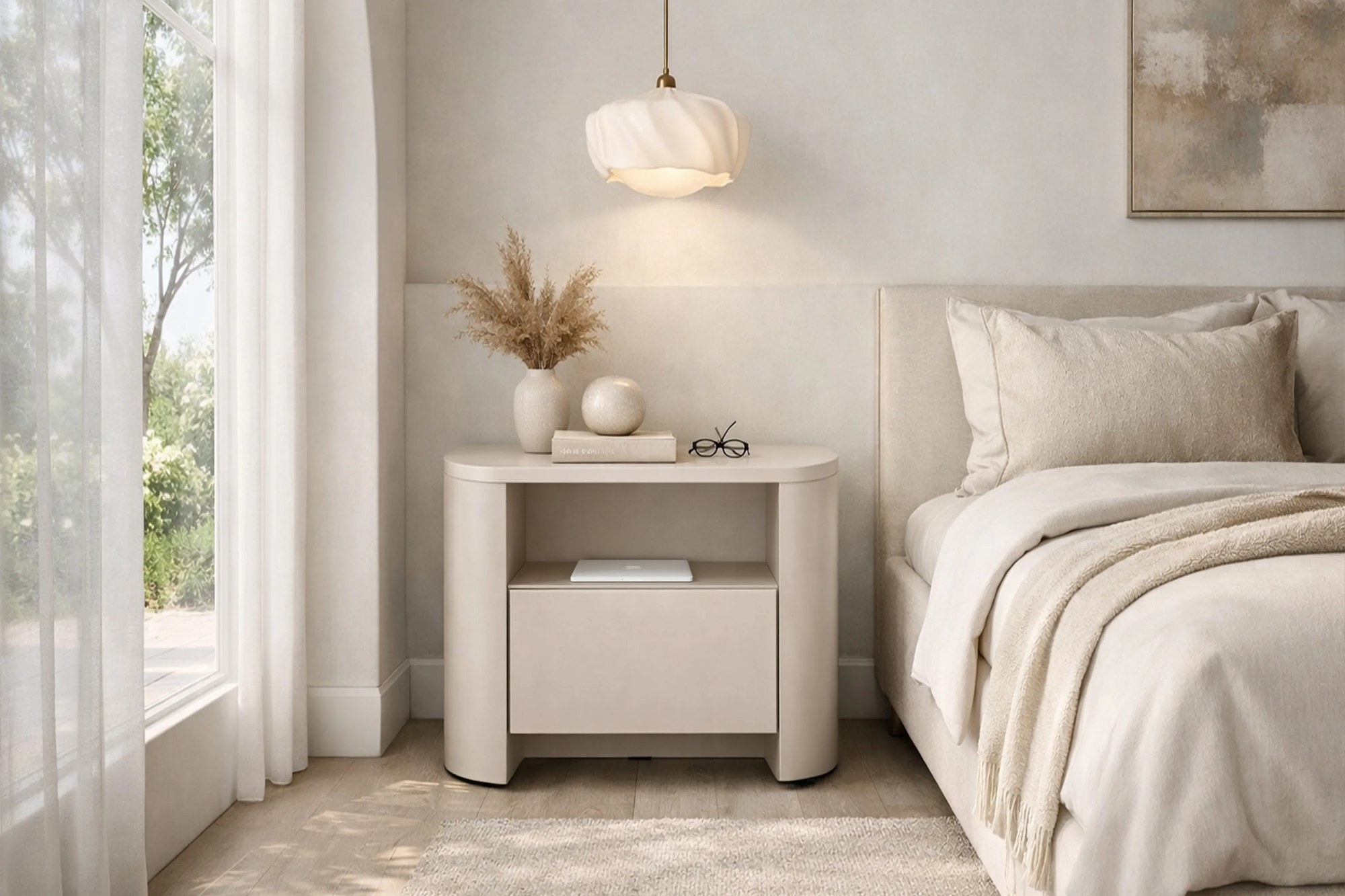 Nočný stolík Sorrenti 58 cm - kašmírová